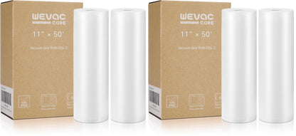 Wevac Vacuum Sealer Bags for Food 11x50 2 Rolls, Fit Food Saver Machines