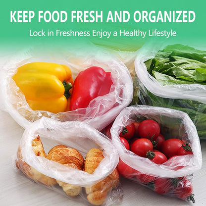 9527 Product 12" x 16" Clear Plastic Produce Bag, Food Storage Bag on a Roll, 350 Bags One Roll, Freeze/Heat Clear Bag for Bread, Meat, Vegetables, Fruits