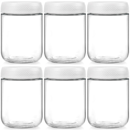 NETANY 6-pack 16 oz Overnight Oats Containers with Lids, Glass jars with Airtight Lids, Wide mouth Mason Salad jars, Glass Food Storage Containers for Snacks Yogurt Spice Sugar