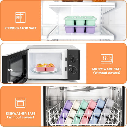 Korlon 6 Pack Bento Box Adult 5 Compartments, Reusable Lunchable Container
