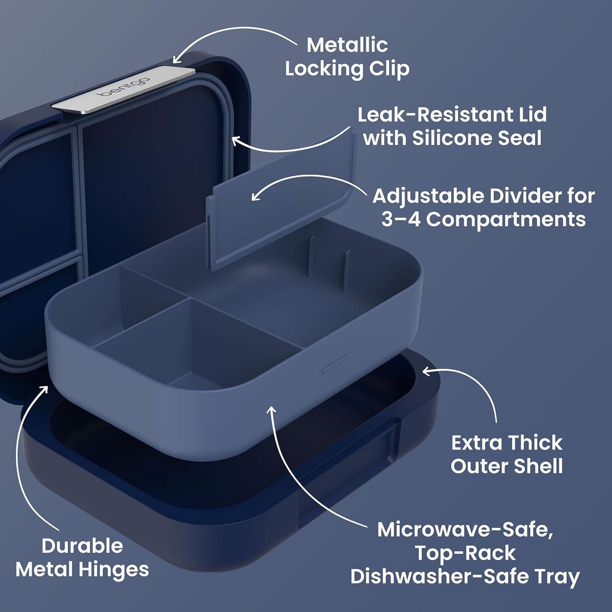 Bentgo Modern Adult Bento Lunch Box with 3-4 Compartments