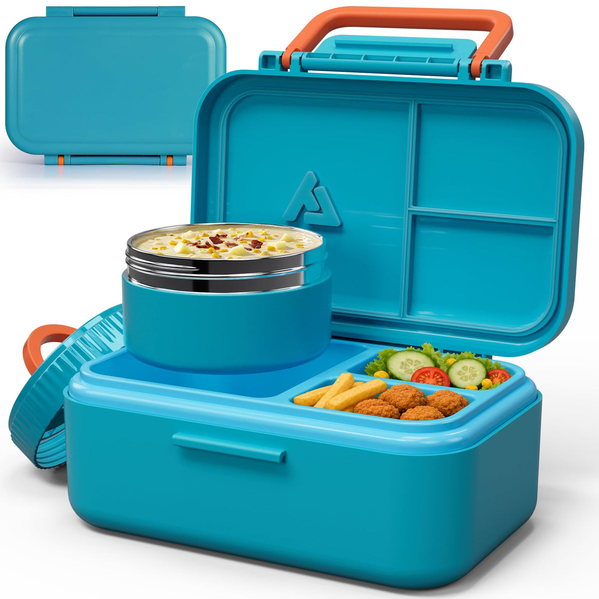 Bento Lunch Box 1283ML/ 43 oz with 391 ML/ 13 oz Food Jar, Ice Pack