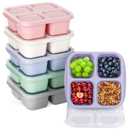 Korlon 6 Pack Bento Box Adult 5 Compartments, Reusable Lunchable Container
