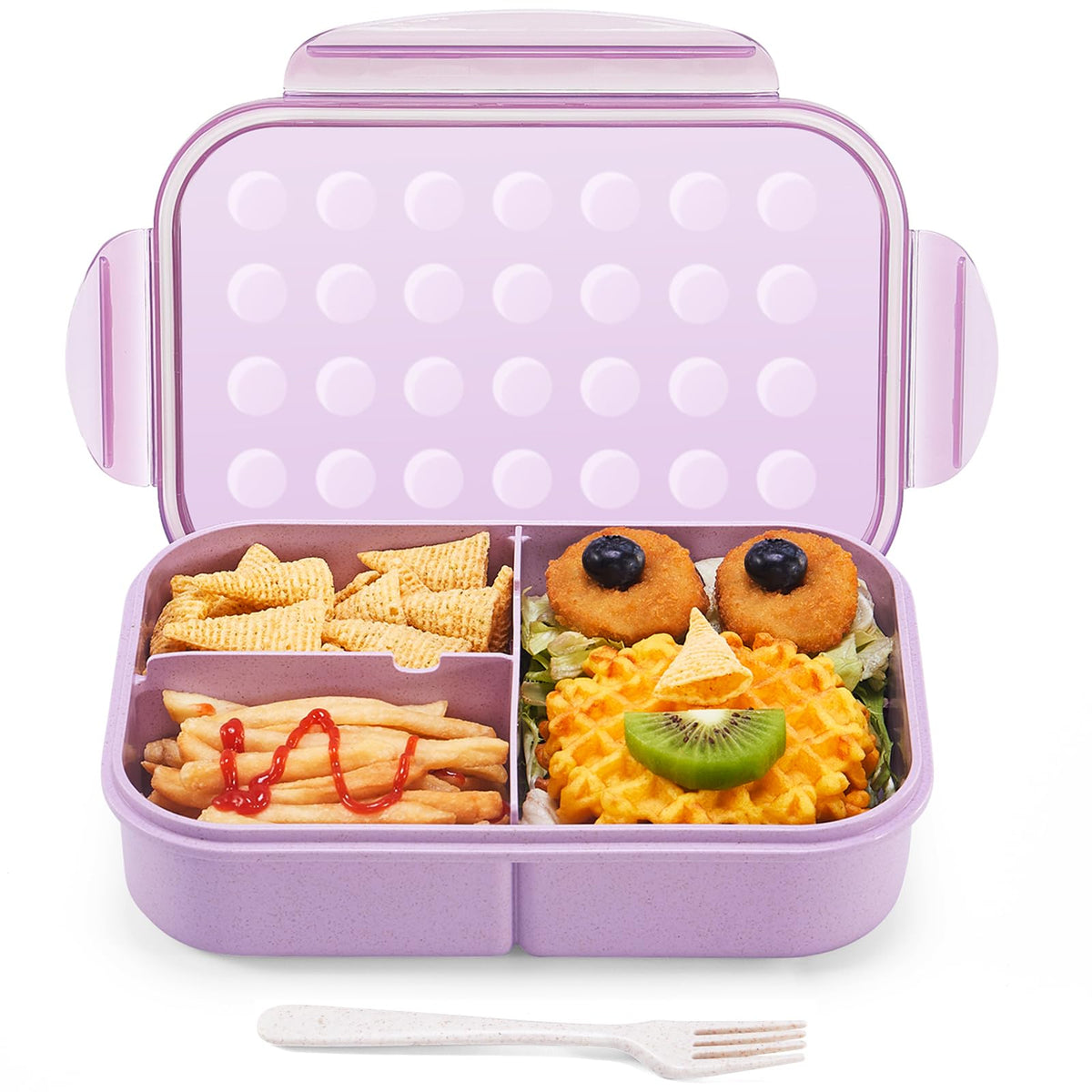 MISS BIG® Bento Lunch Box for Kids, 1150ml, 3 Compartments, Gray