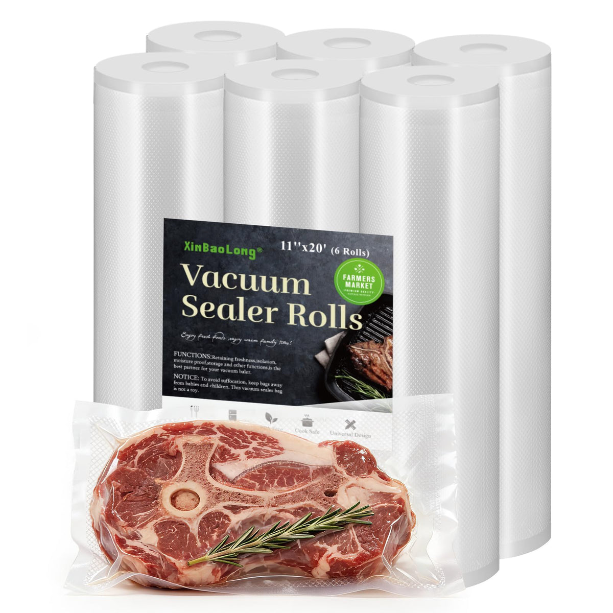 Vacuum Sealer Bags For Food 6 Pack, Kitchen Essentials