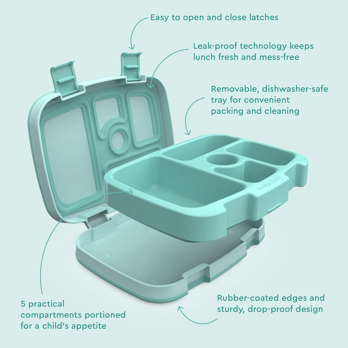 Bentgo Kids Bento-Style 5-Compartment Leak-Proof Lunch Box