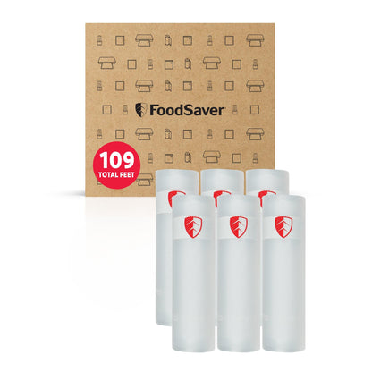 FoodSaver Custom Length Vacuum Sealer Bags Multipack, 5 Count Rolls for Airtight Food Storage and Sous Vide - Compatible with FoodSaver, 8 (2 Pack) and 11 (3 Pack)