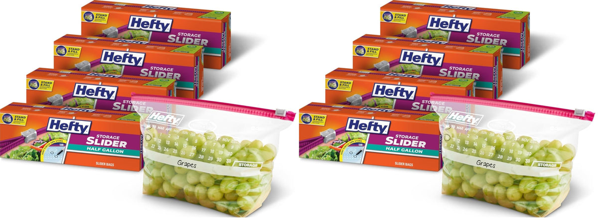 Hefty Calendar Slider Storage Bags, Quart Size, 4pk, 40ct (160 Total)