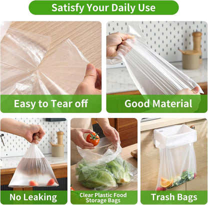 FungLam 12”×20” Plastic Produce Bags on a Roll, Clear Food Storage Bags for Bread, Vegetables, Fruits and Meat, Continuous Plastic Bags for Kitchen, Refrigerator Storage, 350 Bags/Roll
