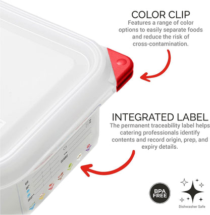 Araven Airtight Container, Food Pan with Lid for Storage in Kitchen and Restaurant, 1/2 GN 6" Deep, 1 Count, Clear