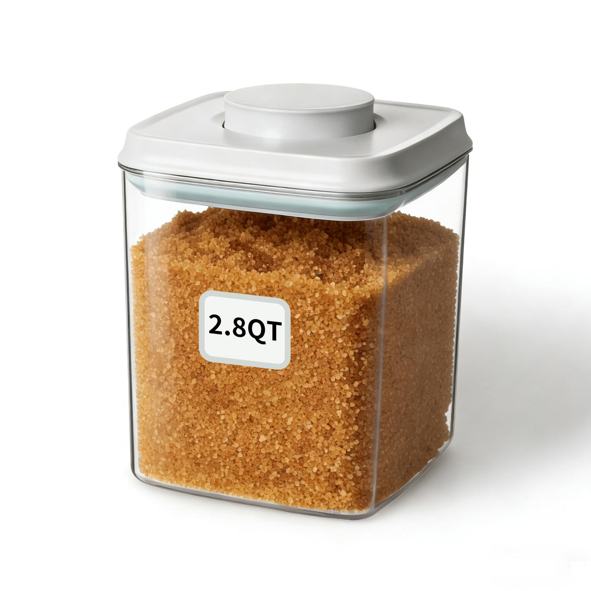 Ankou Airtight Container Set - (380ml 4 Pcs) Stackable One Button Openning Food Containers for Snacks Candy Salt Herbs Spices BPA-Free Tranparent (0.32 QT * 4)