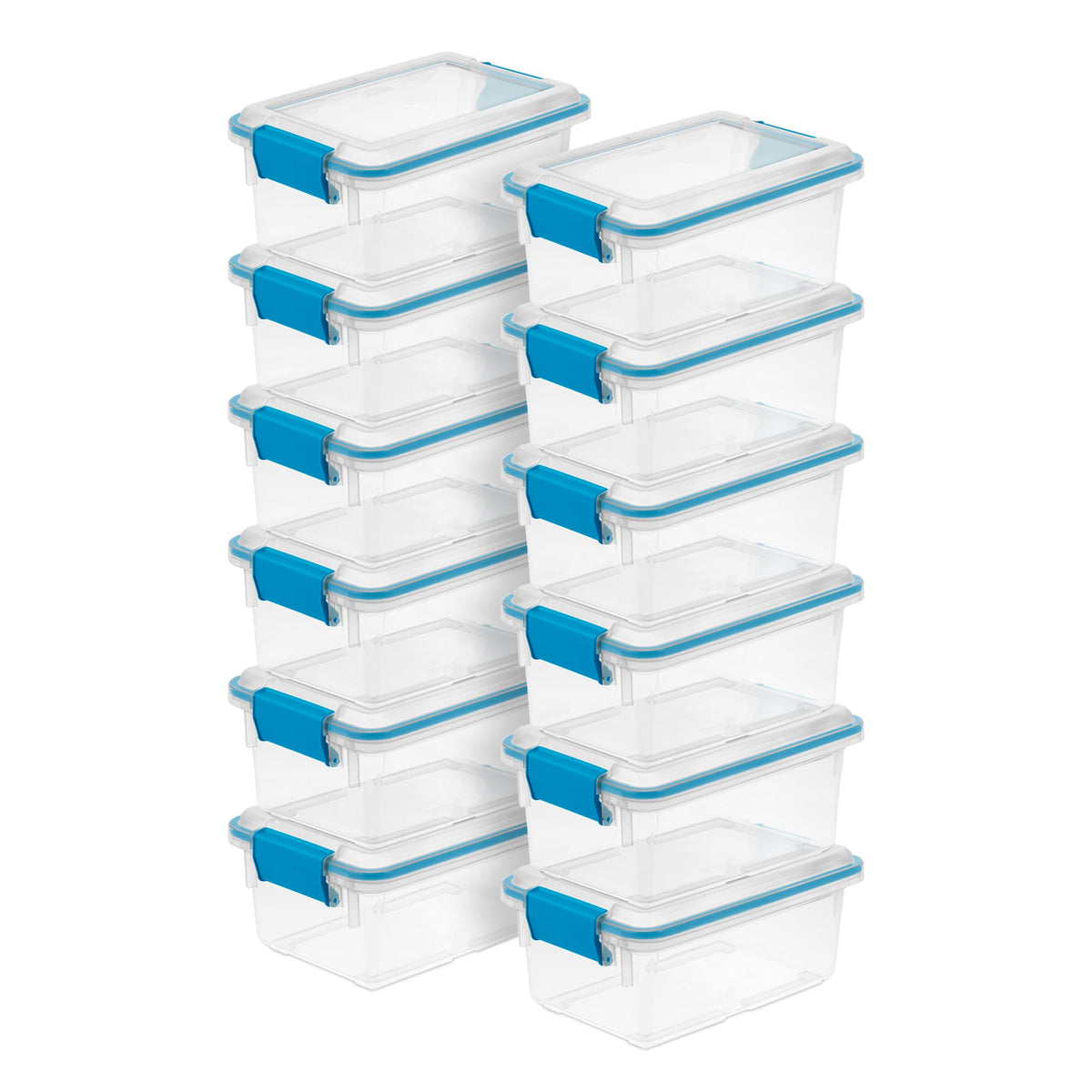 Sterilite 80 Qt Gasket Box, Stackable Storage Bin with Latching Lid and Tight Seal, Plastic Container to Organize Basement, Clear Base and Lid, 1-Pack