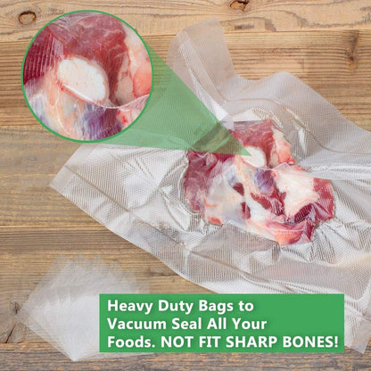 Vacuum Sealer Bags Rolls Compatible with FoodSaver 4-Pack 11" x 25' Vacuum Seal Rolls Fit Inside Machine Double-Side Embossed BPA-Free Bags for Sous Vide or Food Storage (Total 100 Feet)