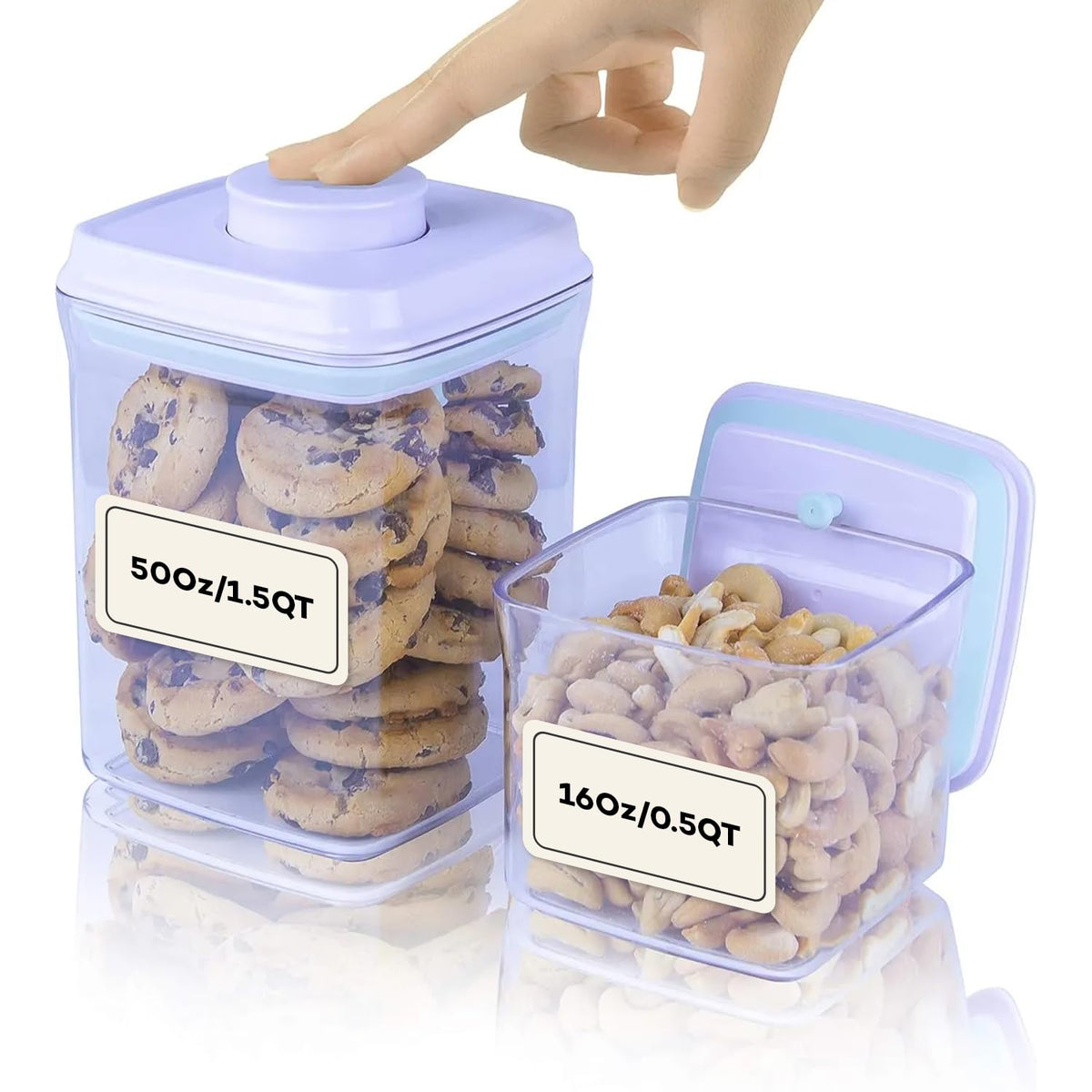 Bop Top Airtight Food Storage Containers | Pop-Top Lid | 2 Cups / 16 Oz