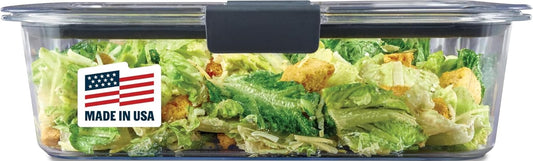 Rubbermaid Brilliance Large Food Storage Container, 9.6 Cup, BPA-Free, Leak-Proof, Clear