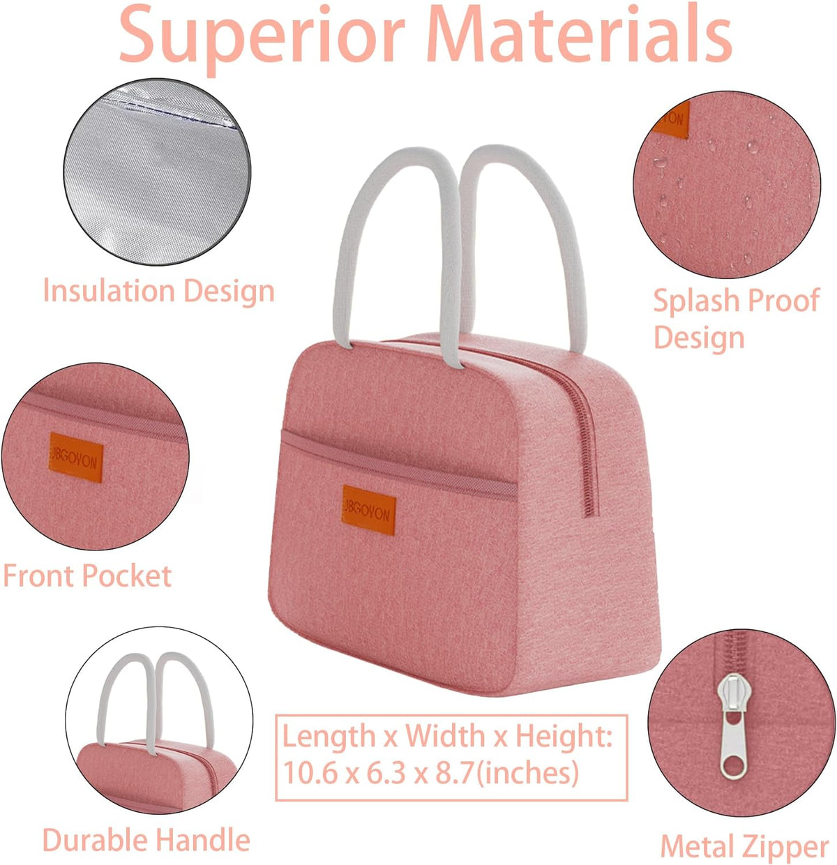 JBGOYON Leakproof Bento Box & Insulated Lunch Bag Set for School and Work