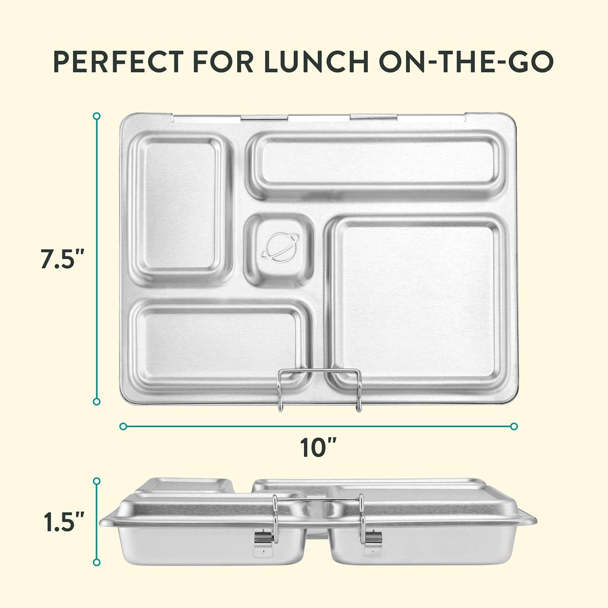 PlanetBox Rover Stainless Steel Bento Box Style Lunch Box for Kids with 5 Compartments – Durable, Dishwasher Safe and BPA-Free Food Container