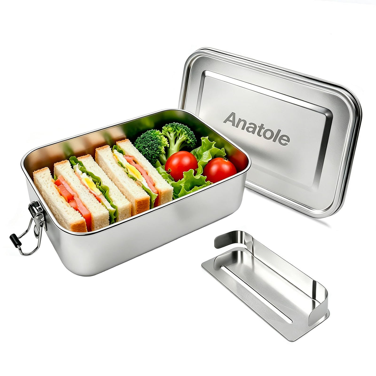 Anatole 304 Stainless Steel Bento Box 47oz Leak-Proof Lunch Box 1 Divider