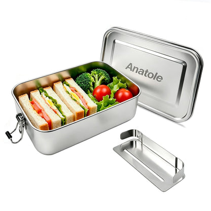 Anatole 304 Stainless Steel Bento Box 47oz Leak-Proof Lunch Box 1 Divider