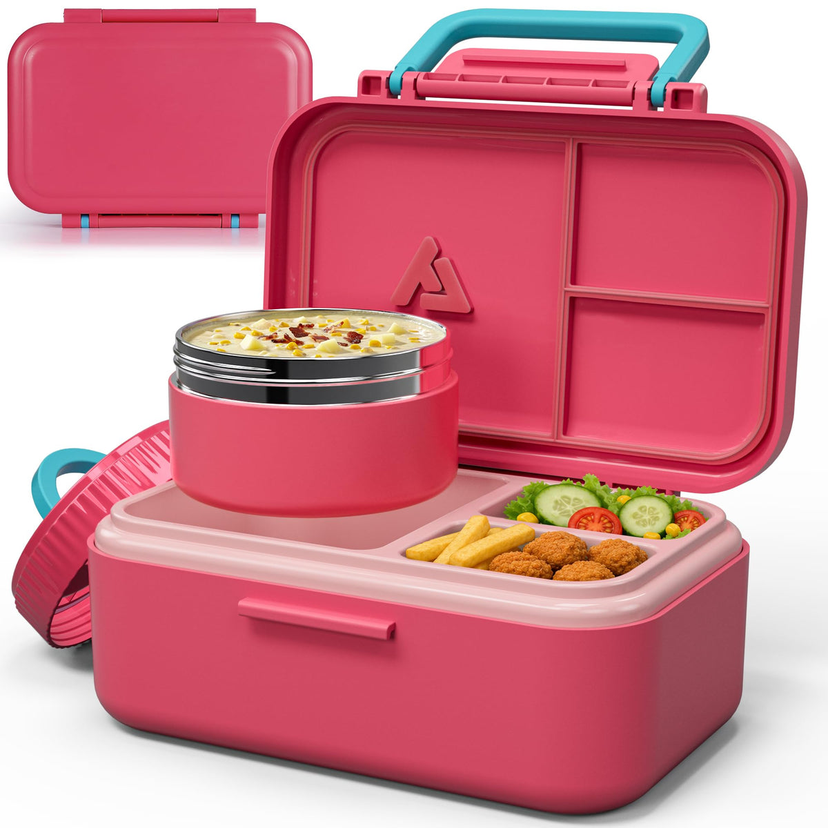 Bento Lunch Box 1283ML/ 43 oz with 391 ML/ 13 oz Food Jar, Ice Pack