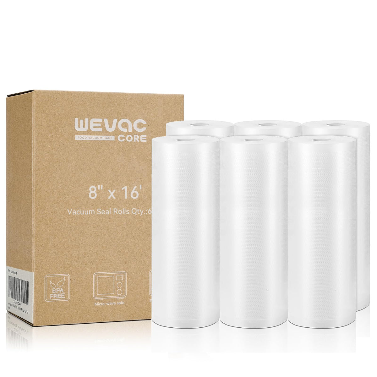 Wevac Vacuum Sealer Bags for Food 11x50 2 Rolls, Fit Food Saver Machines
