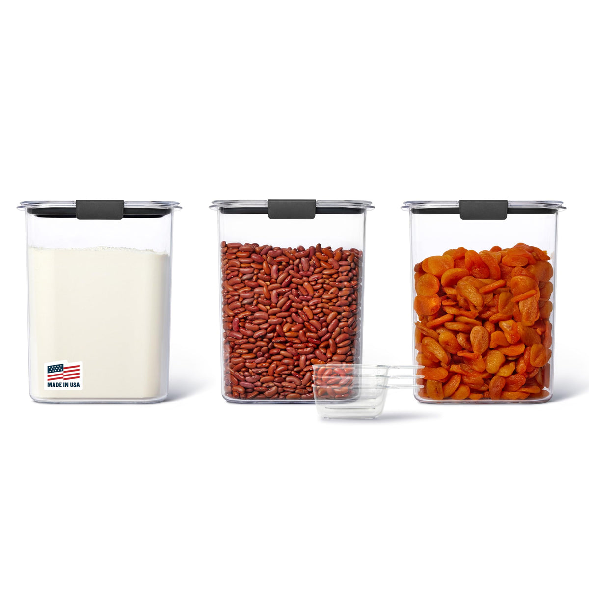 Rubbermaid Brilliance 12-Cup Airtight Food Storage Container, Perfect for Pantry Staples, Clear/Grey
