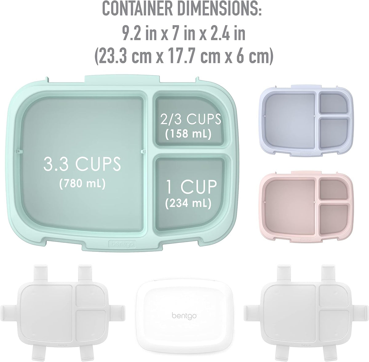 Bentgo Fresh 3-Pack Meal Prep Lunch Box Set with 3-Compartment Trays