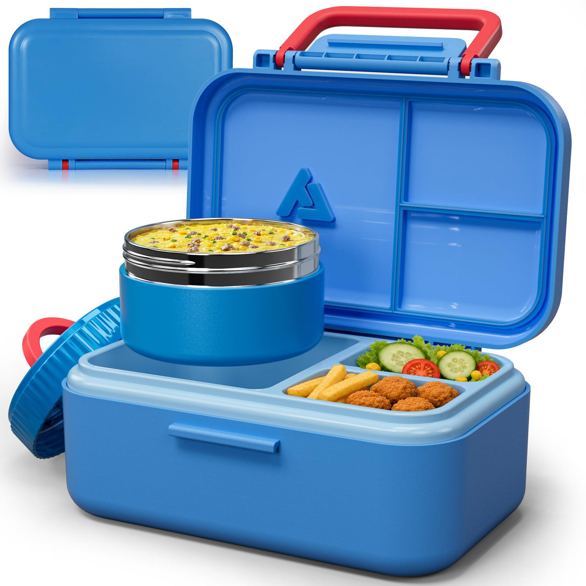 Bento Lunch Box 1283ML/ 43 oz with 391 ML/ 13 oz Food Jar, Ice Pack