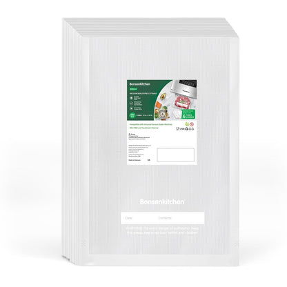 Bonsenkitchen Precut Vacuum Food Sealer Bags 100 Pint 6" x 10", BPA Free