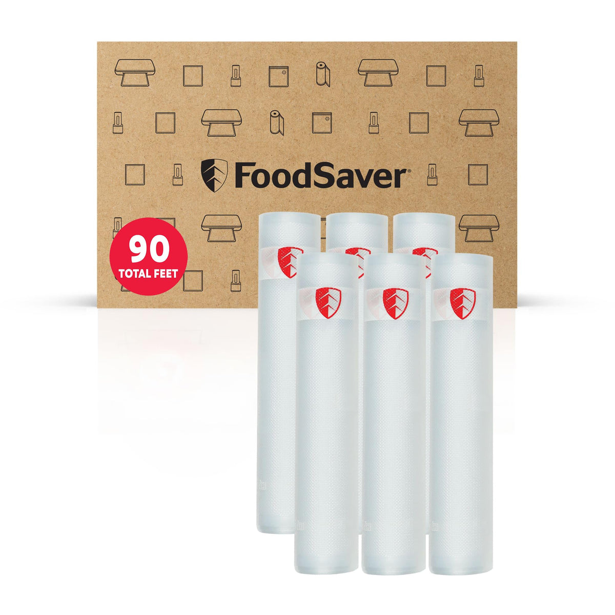 FoodSaver Custom Length Vacuum Sealer Bags Multipack, 5 Count Rolls for Airtight Food Storage and Sous Vide - Compatible with FoodSaver, 8 (2 Pack) and 11 (3 Pack)