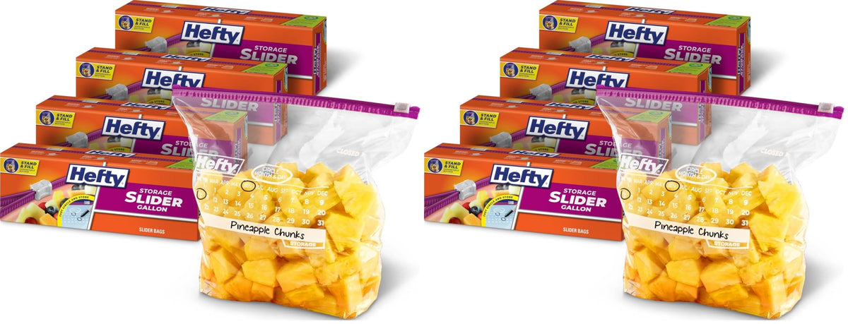Hefty Calendar Slider Storage Bags, Quart Size, 4pk, 40ct (160 Total)