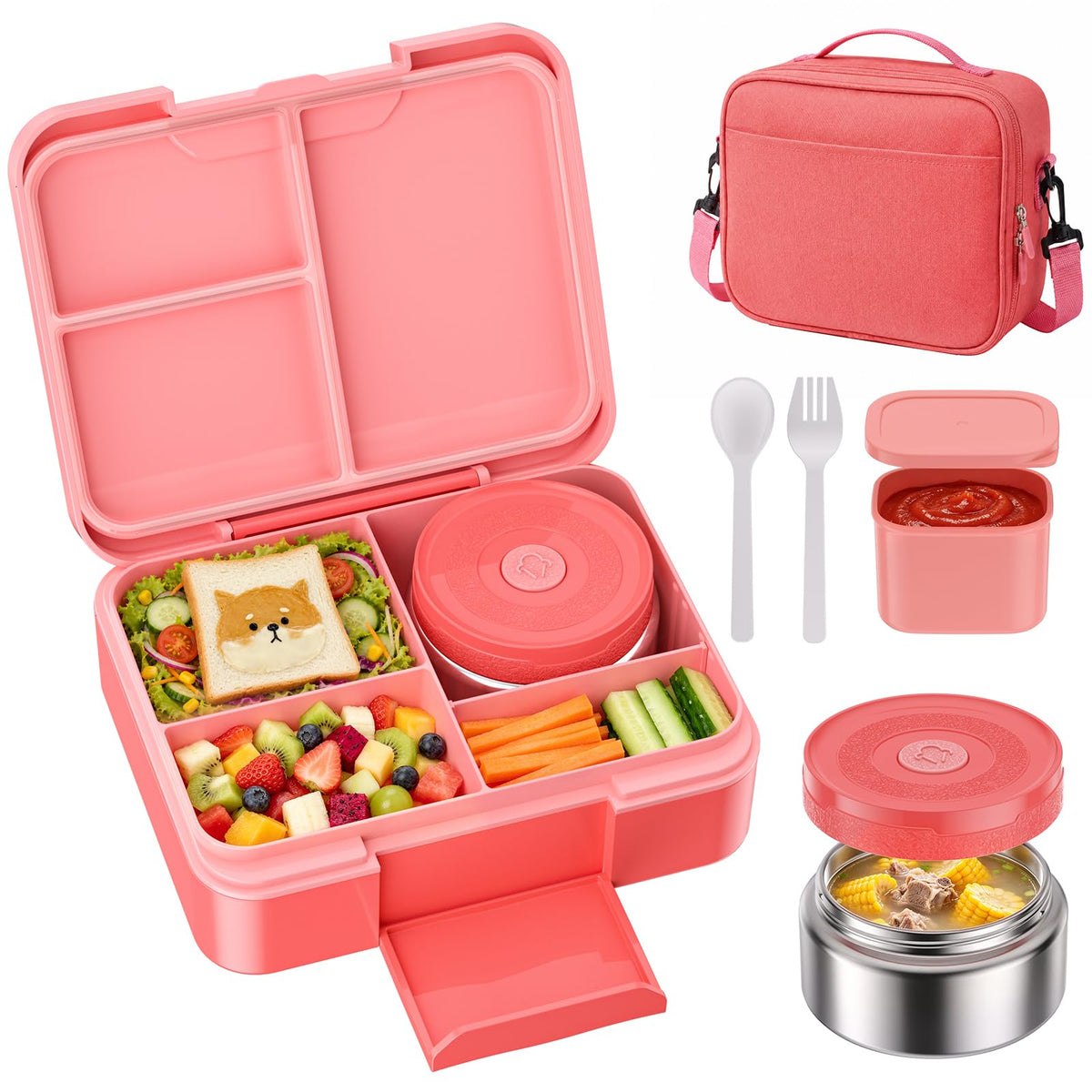 HOMETALL Bento Lunch Box for Kids, 8.5oz Food Thermo, Insulated Lunch Bags