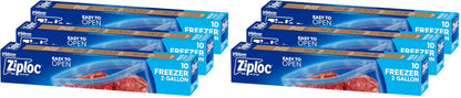 Ziploc 2 Gallon Freezer Bags, Food Storage, 30 Count (10 Count, 3-Pack)