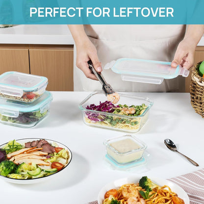 Vtopmart 8 Pack Glass Food Storage Containers with Airtight Lids