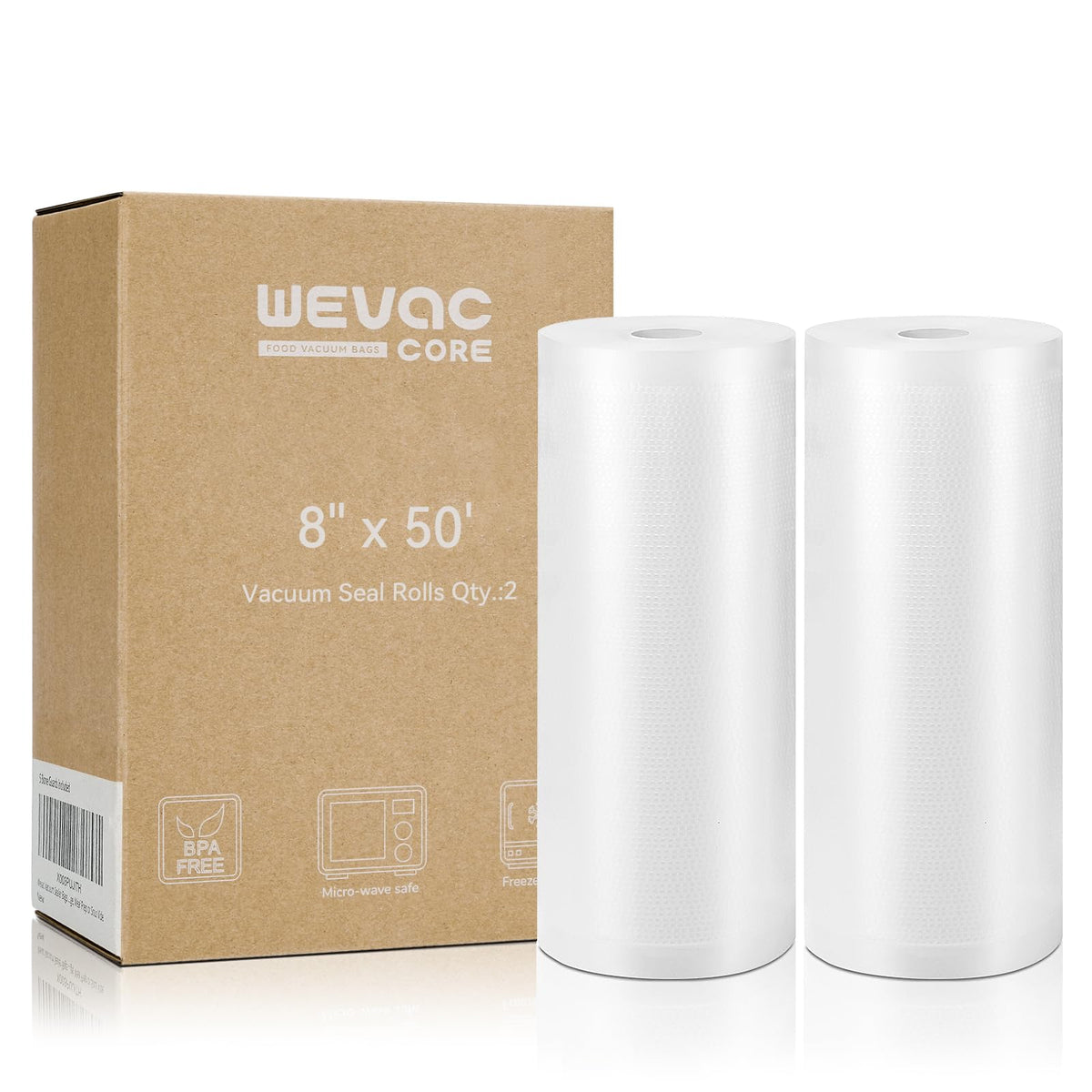 Wevac Vacuum Sealer Bags for Food 11x50 2 Rolls, Fit Food Saver Machines