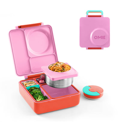 Omie OmieBox Kids Insulated Leakproof Bento Lunch Box with Food Jar (Blue Sky)
