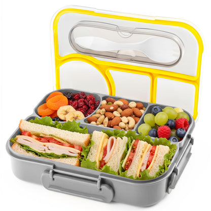Bento Box for Adults,4 Compartments Lunch Box, Snack Containers Reusable Lunch Containers Drop-Proof, Dishwasher Safe & Made with BPA-Free Materials, Pink