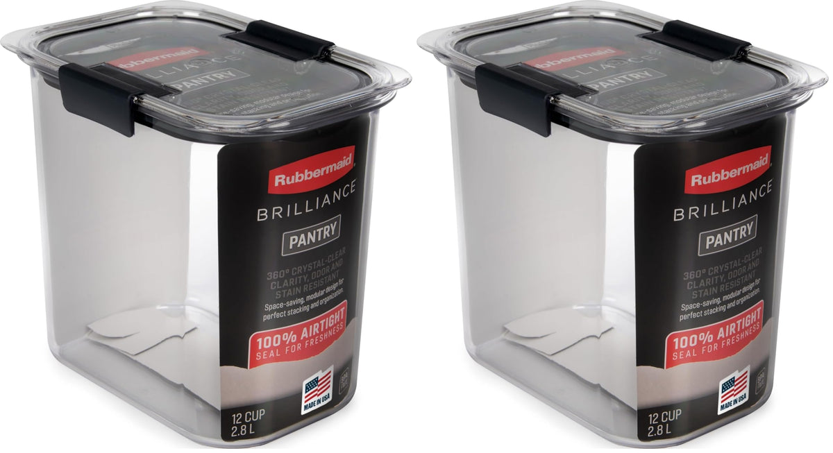 Rubbermaid Brilliance Pantry Airtight Food Storage Container, BPA-Free 7.8 Cup, Ideal for Brown Sugar - Efficient, Leak-Proof and Dishwasher-safe