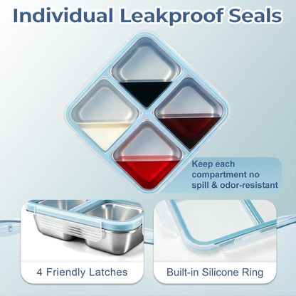 4 Pack Stainless Steel Snack Containers with Lids 24 oz
