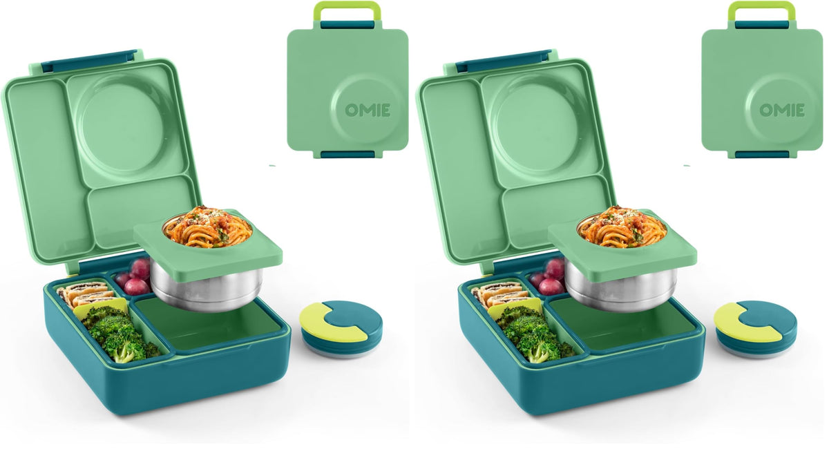 Omie OmieBox Kids Insulated Leakproof Bento Lunch Box with Food Jar (Blue Sky)