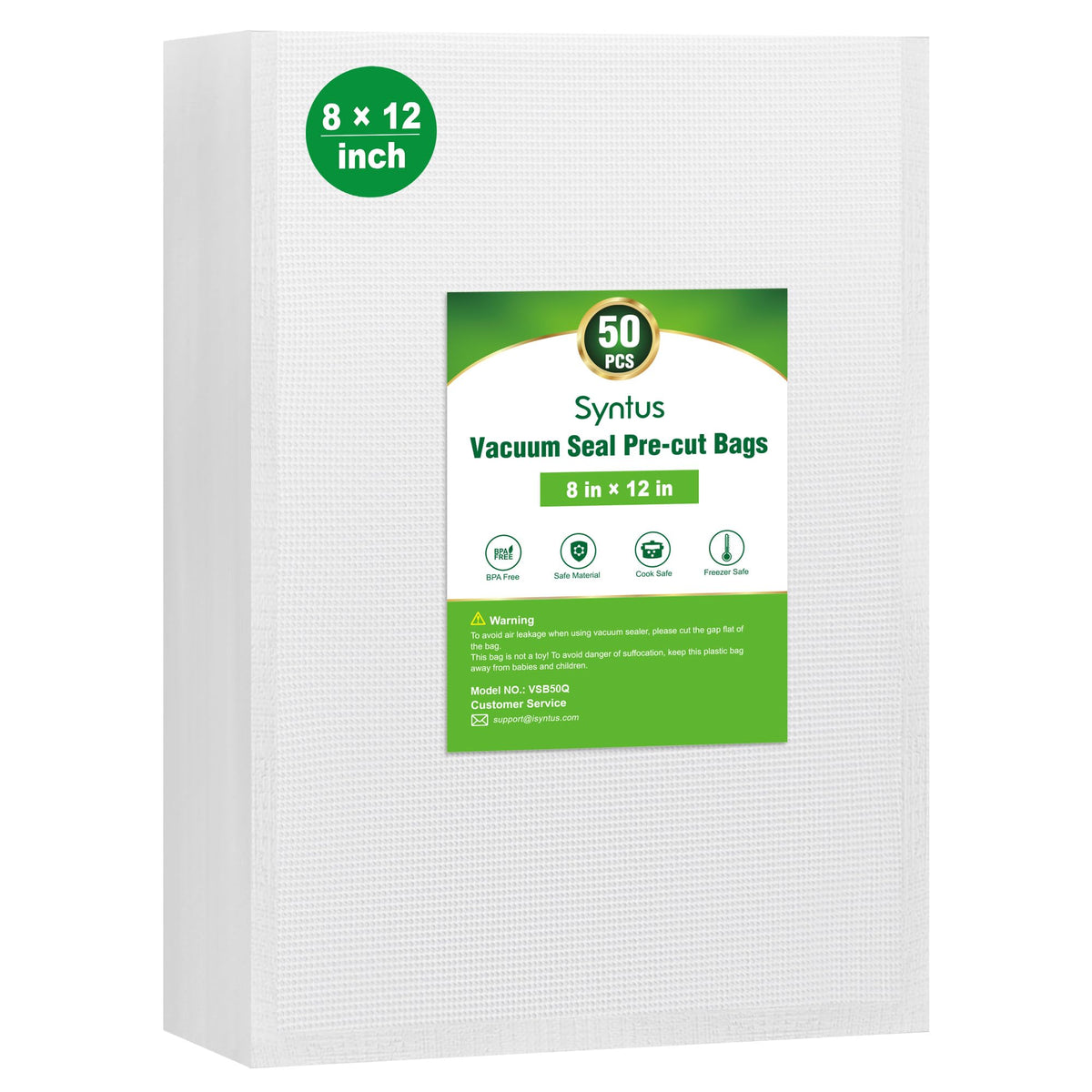 Syntus 150 Pcs Vacuum Sealer Bags for Food, 8x12+11x16+6x10, BPA Free