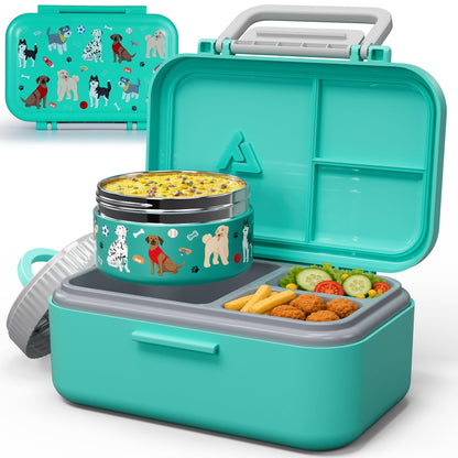 Bento Lunch Box 1283ML/ 43 oz with 391 ML/ 13 oz Food Jar, Ice Pack