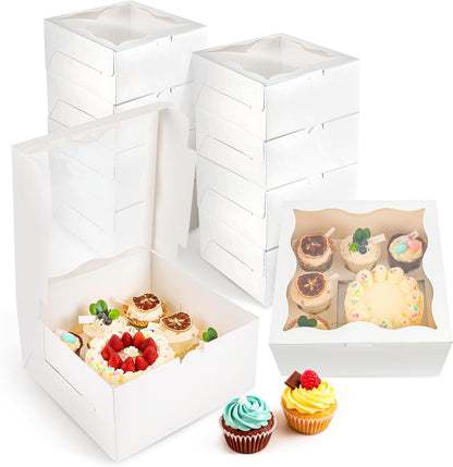NPLUX 4 Pack 1+5 Bento Cake Cupcake Boxes with Window