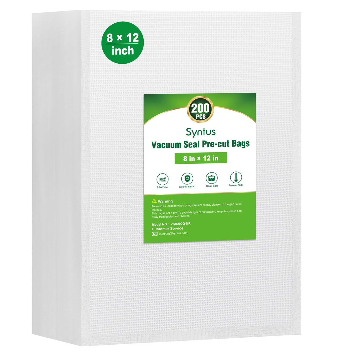 Syntus 150 Pcs Vacuum Sealer Bags for Food, 8x12+11x16+6x10, BPA Free