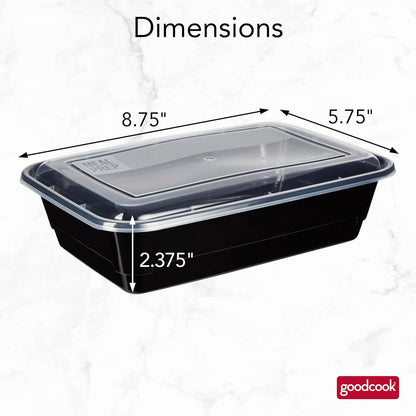 GoodCook Meal Prep Containers, Single Compartment 10-Pack