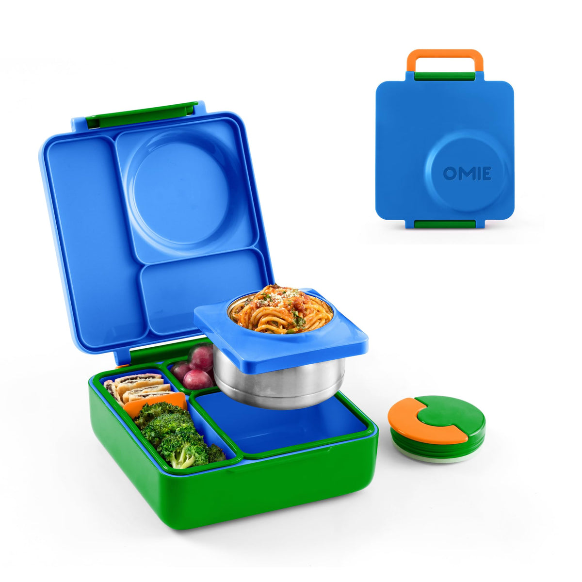 Omie OmieBox Kids Insulated Leakproof Bento Lunch Box with Food Jar (Blue Sky)