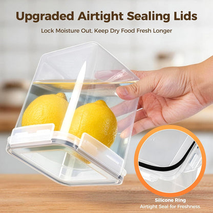 3-Pack Airtight Food Storage Containers, BPA-Free Stackable Cereal