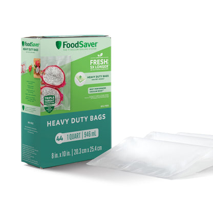 FoodSaver Heavy Duty Quart Vacuum Seal Bags, 44 Pack with 30% Extra Thickness, Compatible with All FoodSaver Appliances
