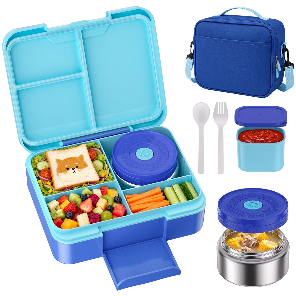 HOMETALL Bento Lunch Box for Kids, 8.5oz Food Thermo, Insulated Lunch Bags