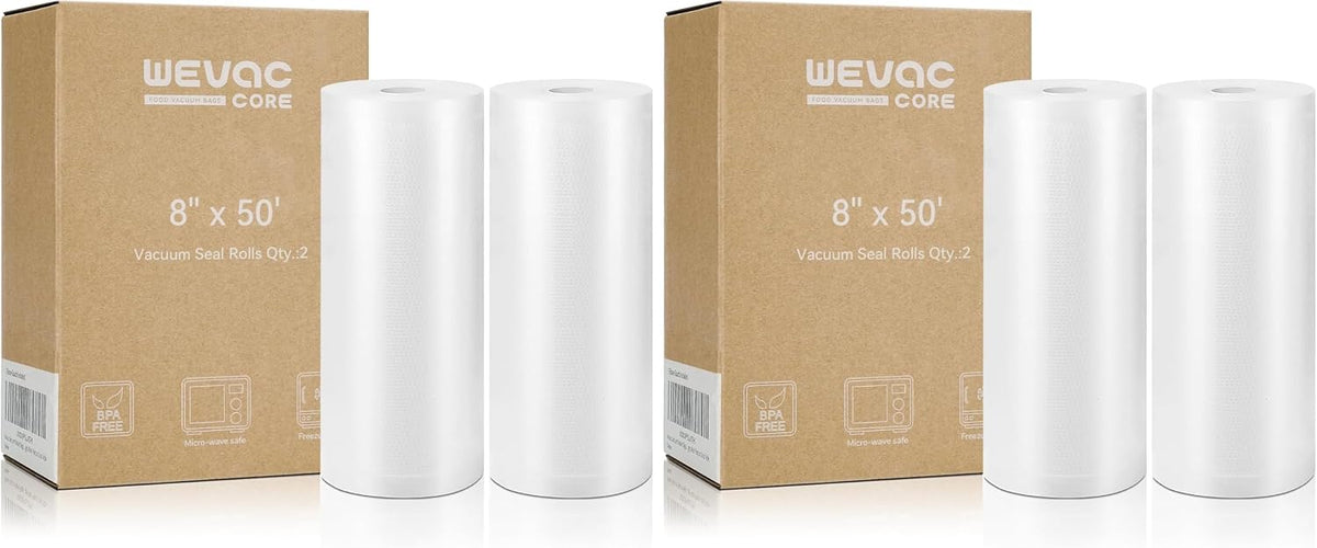 Wevac Vacuum Sealer Bags for Food 11x50 2 Rolls, Fit Food Saver Machines